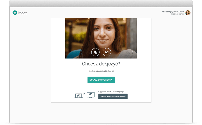 Screen komunikatora Meet